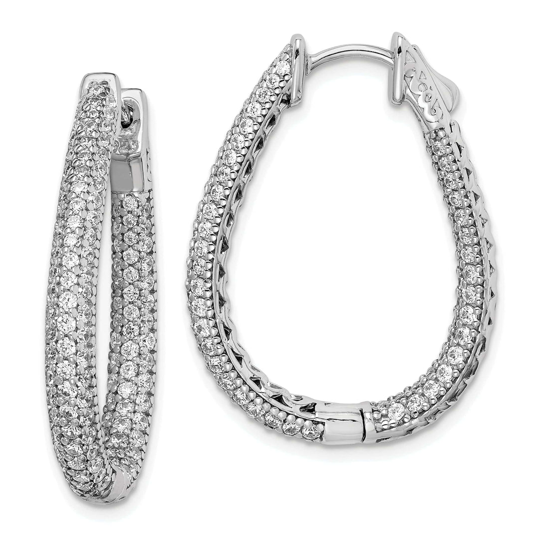 Sterling Shimmer Earrings Sterling Silver Teardrop Hoop Earrings