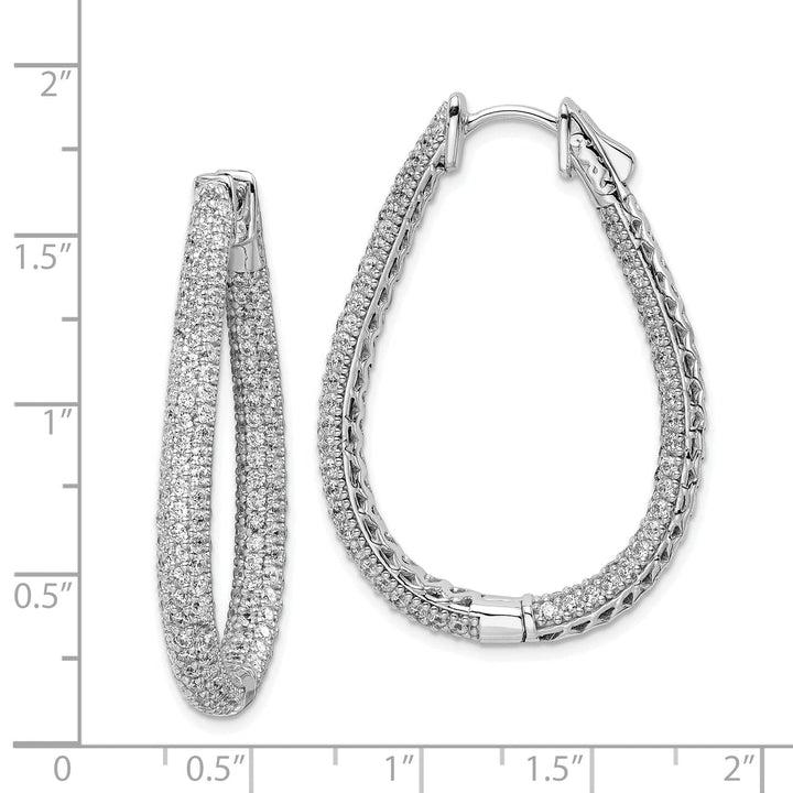 Sterling Shimmer Earrings Sterling Silver Teardrop Hoop Earrings