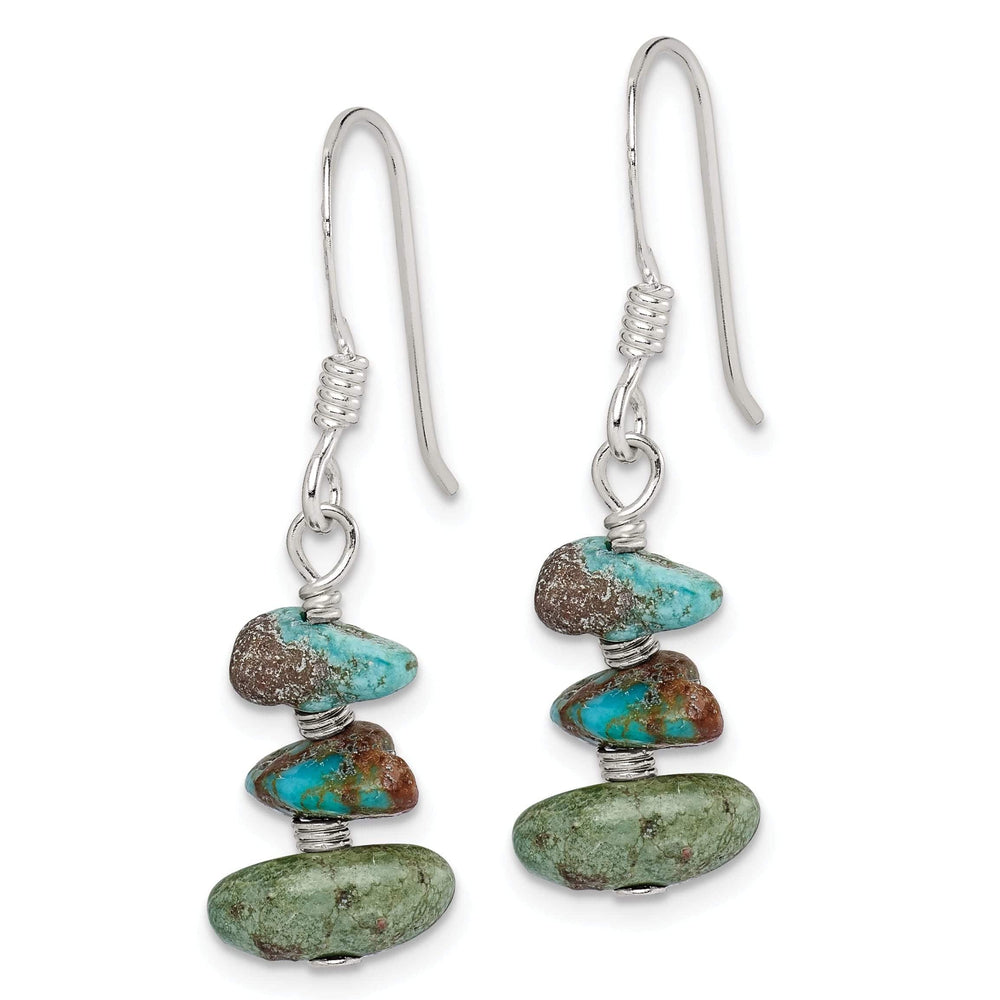 Lovely Rita's Earrings Sterling Silver Turquoise Chip Dangle Earrings