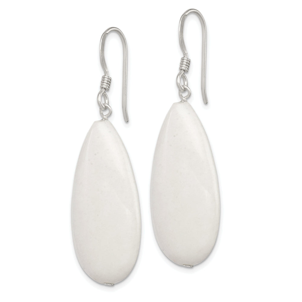 Lovely Rita's Earrings Sterling Silver White Jade Dangle Earrings