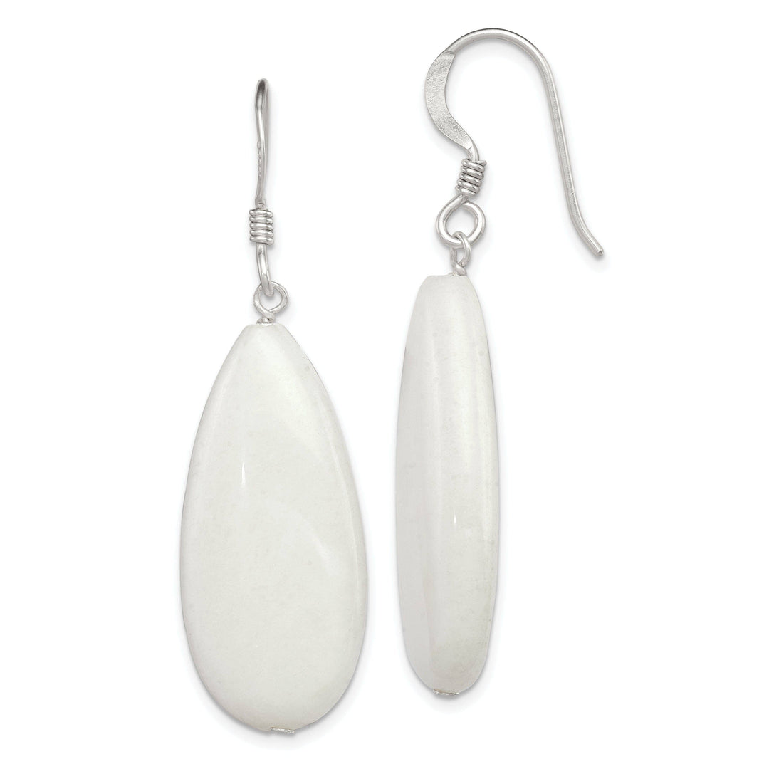 Lovely Rita's Earrings Sterling Silver White Jade Dangle Earrings