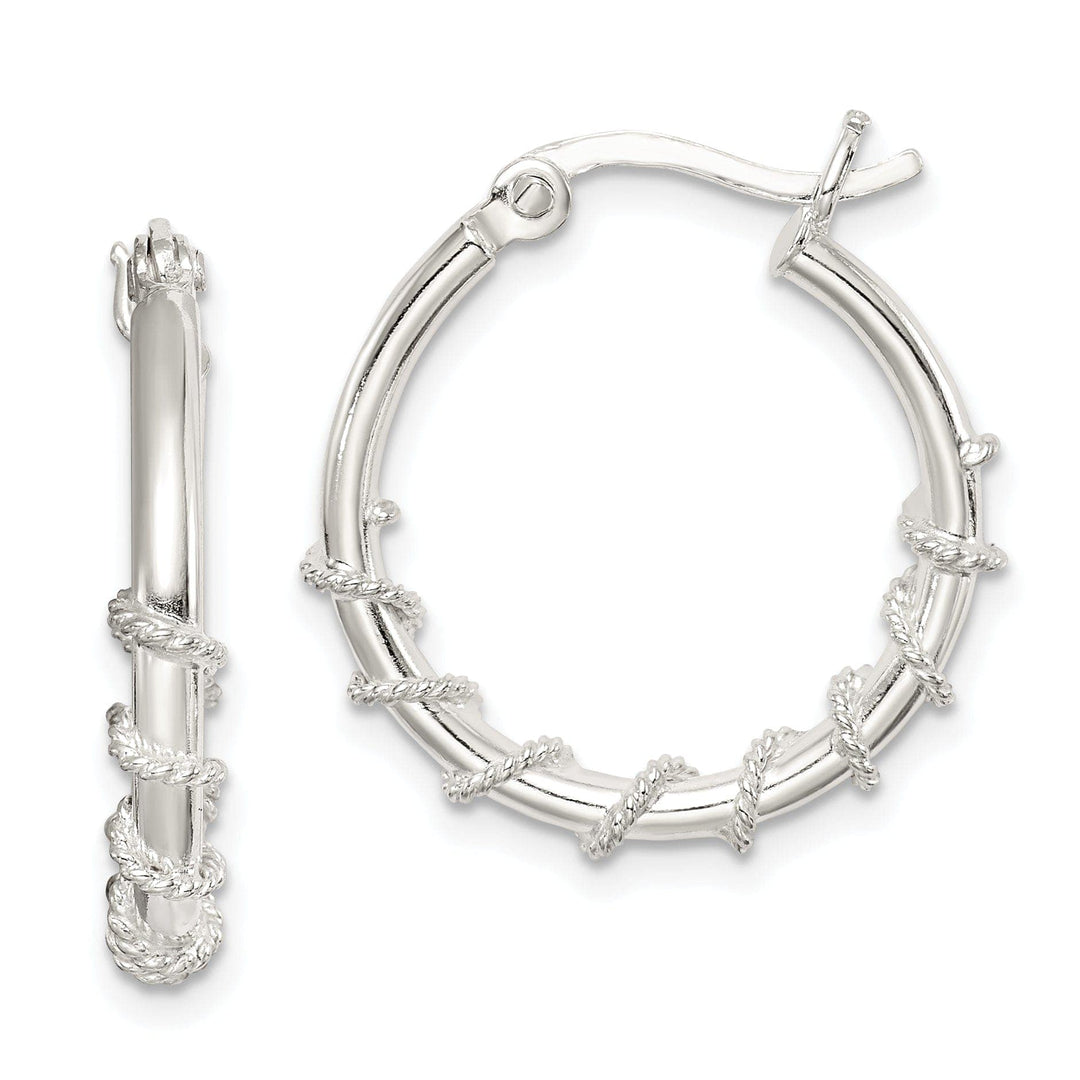 Lovely Rita's Earrings Sterling Silver Wrapped Hoop Earrings