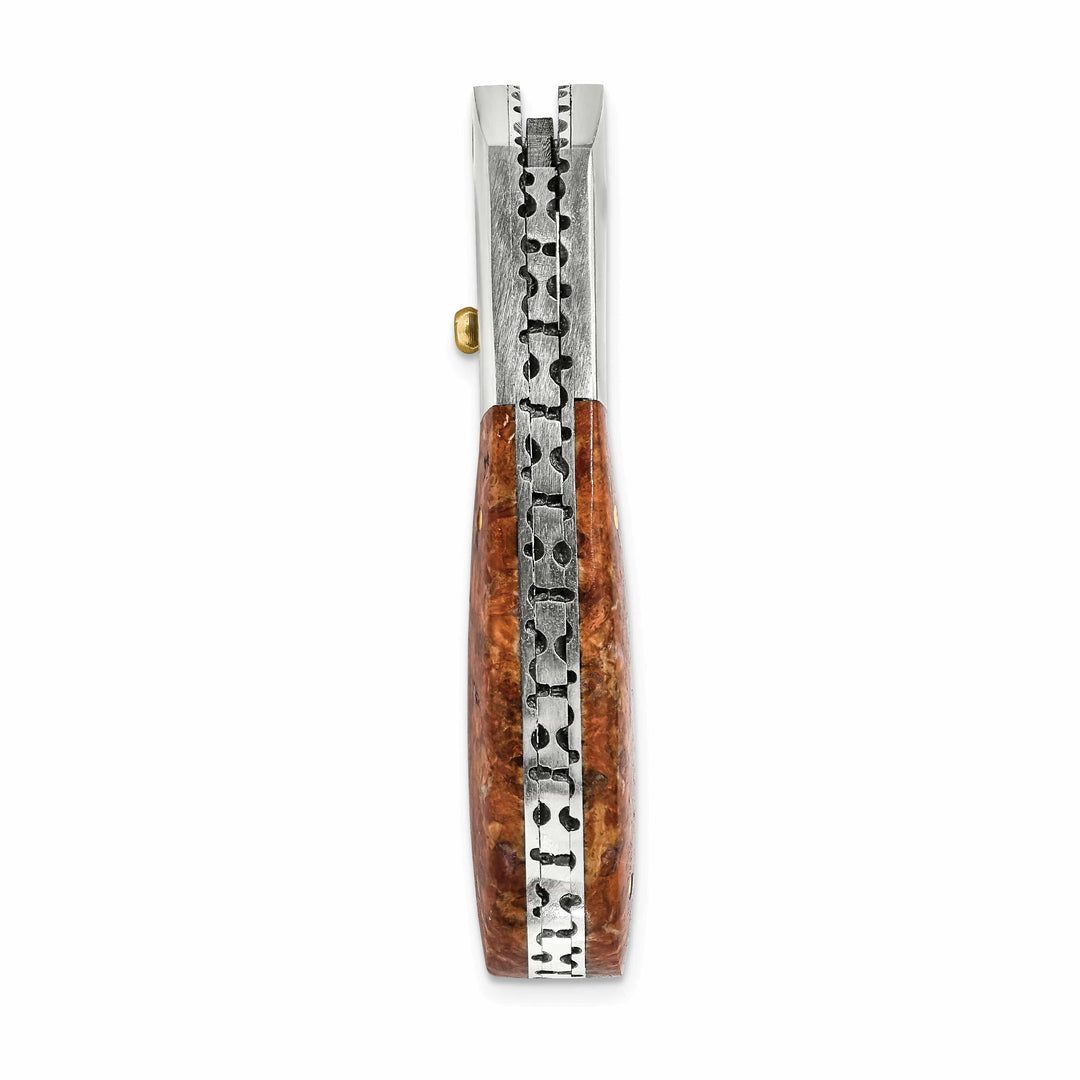 Lovely Rita's Knife Collection Damascus Steel 256 Layer Folding Compressed Red Coral Chips Handle Knife