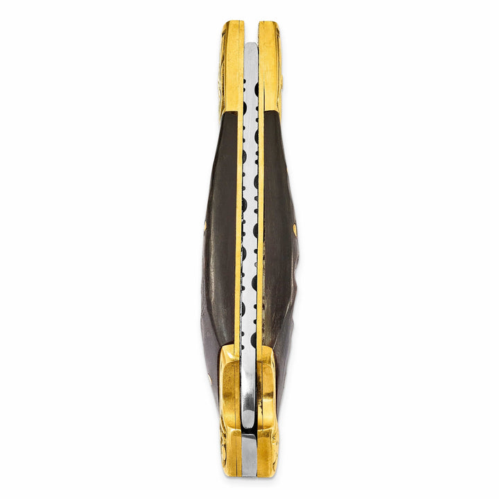 Lovely Rita's Knife Collection Damascus Steel Brass Ram Horn Handle Knife