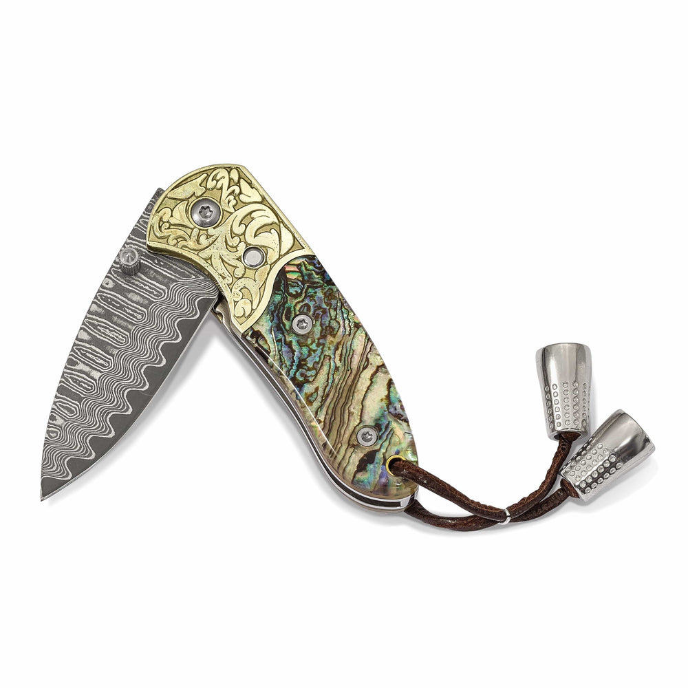 Lovely Rita's Knife Collection Damascus Steel Genuine Abalone Shell Hand Knife