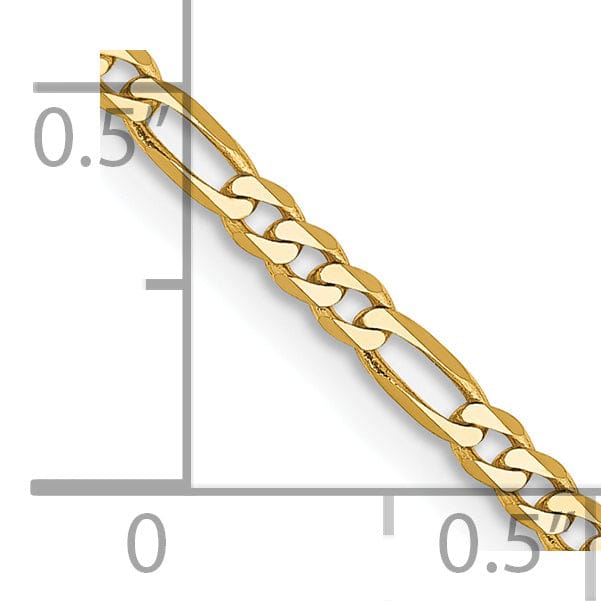 Lovely Rita's Necklaces 14k Yellow Gold 2.25-mm Flat Solid Figaro Chain