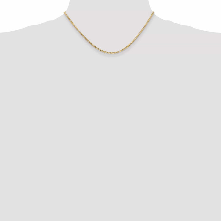 Lovely Rita's Necklaces 14k Yellow Gold 2.25-mm Flat Solid Figaro Chain