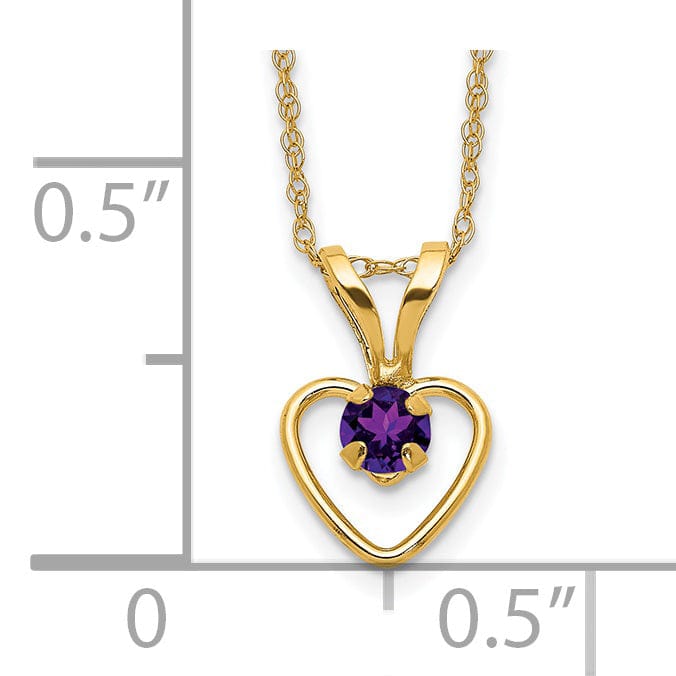 Lovely Rita's Necklaces 14k Yellow Gold Amethyst Heart Necklace