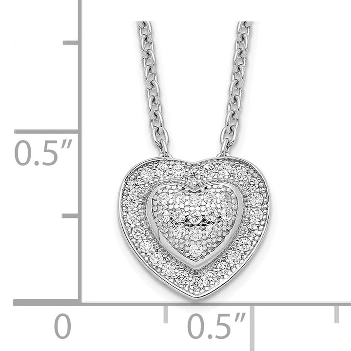 Lovely Rita's Necklaces Sterling Silver Cubic Zirconia Heart Necklace