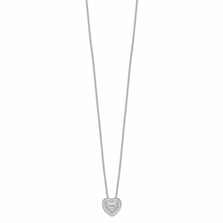 Lovely Rita's Necklaces Sterling Silver Cubic Zirconia Heart Necklace
