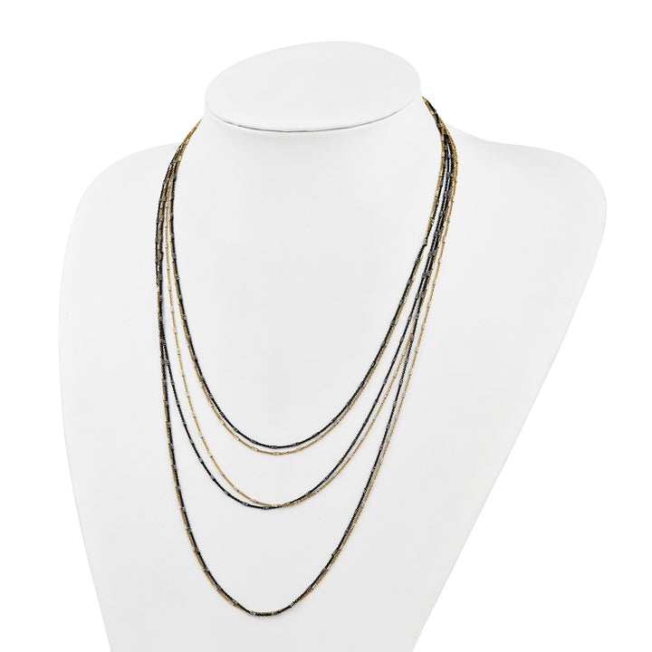 Lovely Rita's Necklaces Sterling Silver Gold/Black Rhodium Necklace
