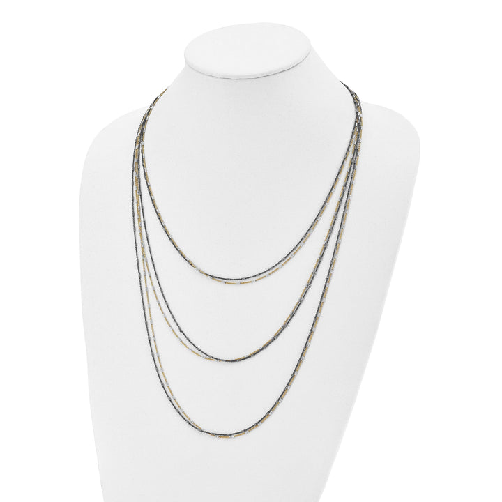 Lovely Rita's Necklaces Sterling Silver Gold/Black Rhodium Necklace