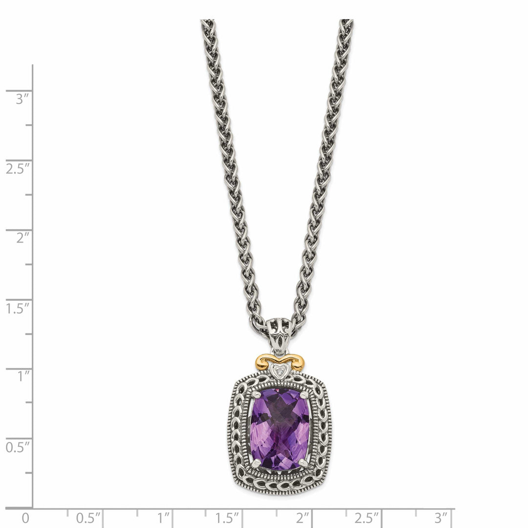 Shey Couture Necklaces Sterling Silver Gold Diamond Amethyst Necklace