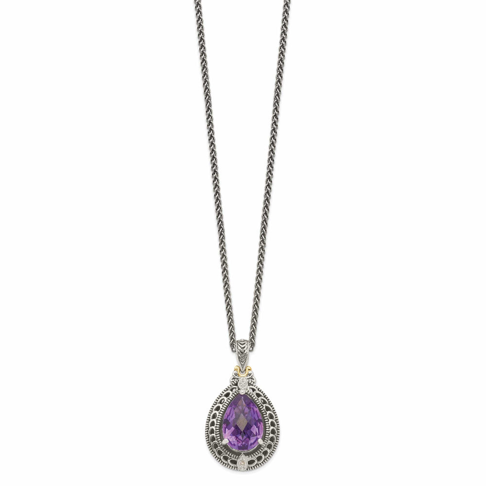 Shey Couture Necklaces Sterling Silver Gold Diamond Amethyst Necklace