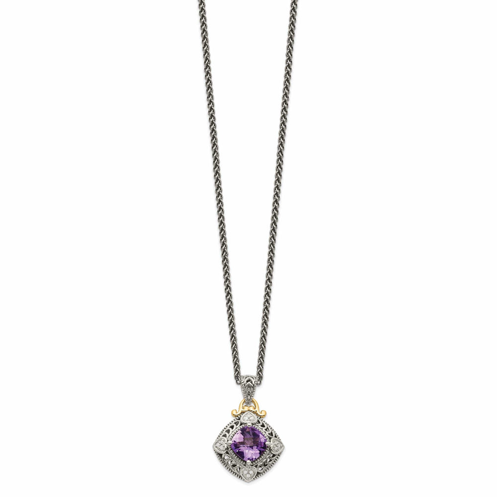 Shey Couture Necklaces Sterling Silver Gold Diamond Amethyst Necklace