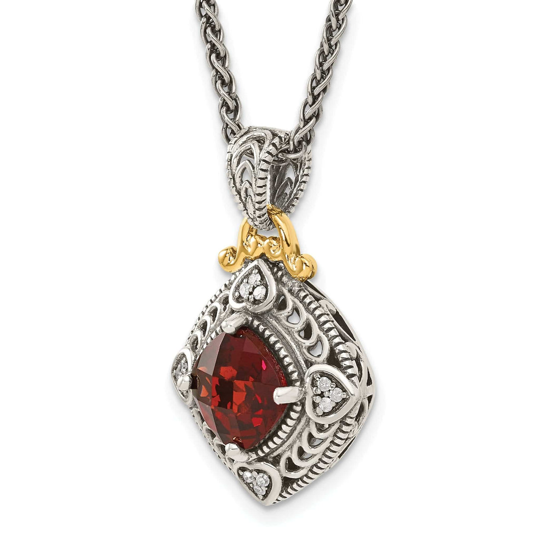 Shey Couture Necklaces Sterling Silver Gold Diamond Garnet Necklace