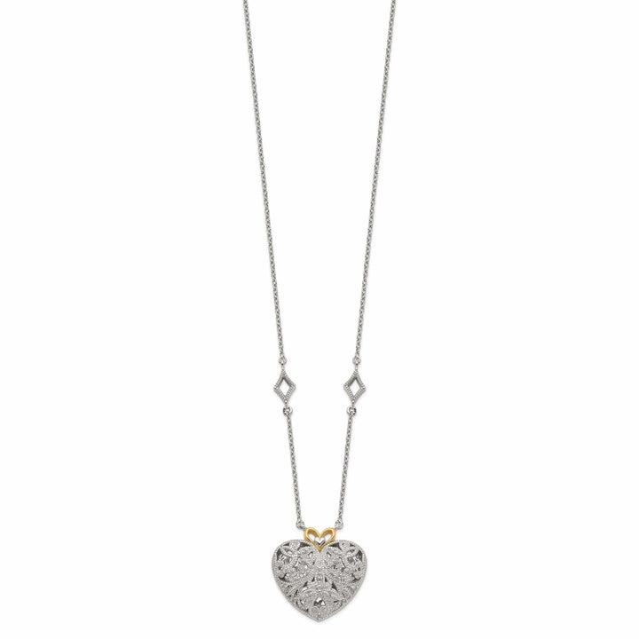 Shey Couture Necklaces Sterling Silver Gold Diamond Heart Necklace