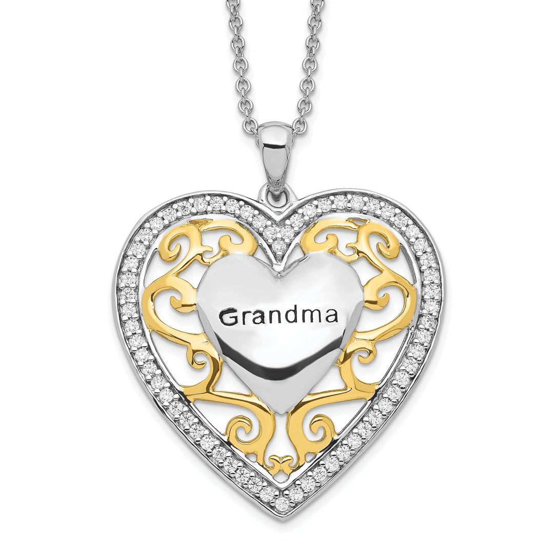 Lovely Rita's Necklaces Sterling Silver Grandma Heart Necklace