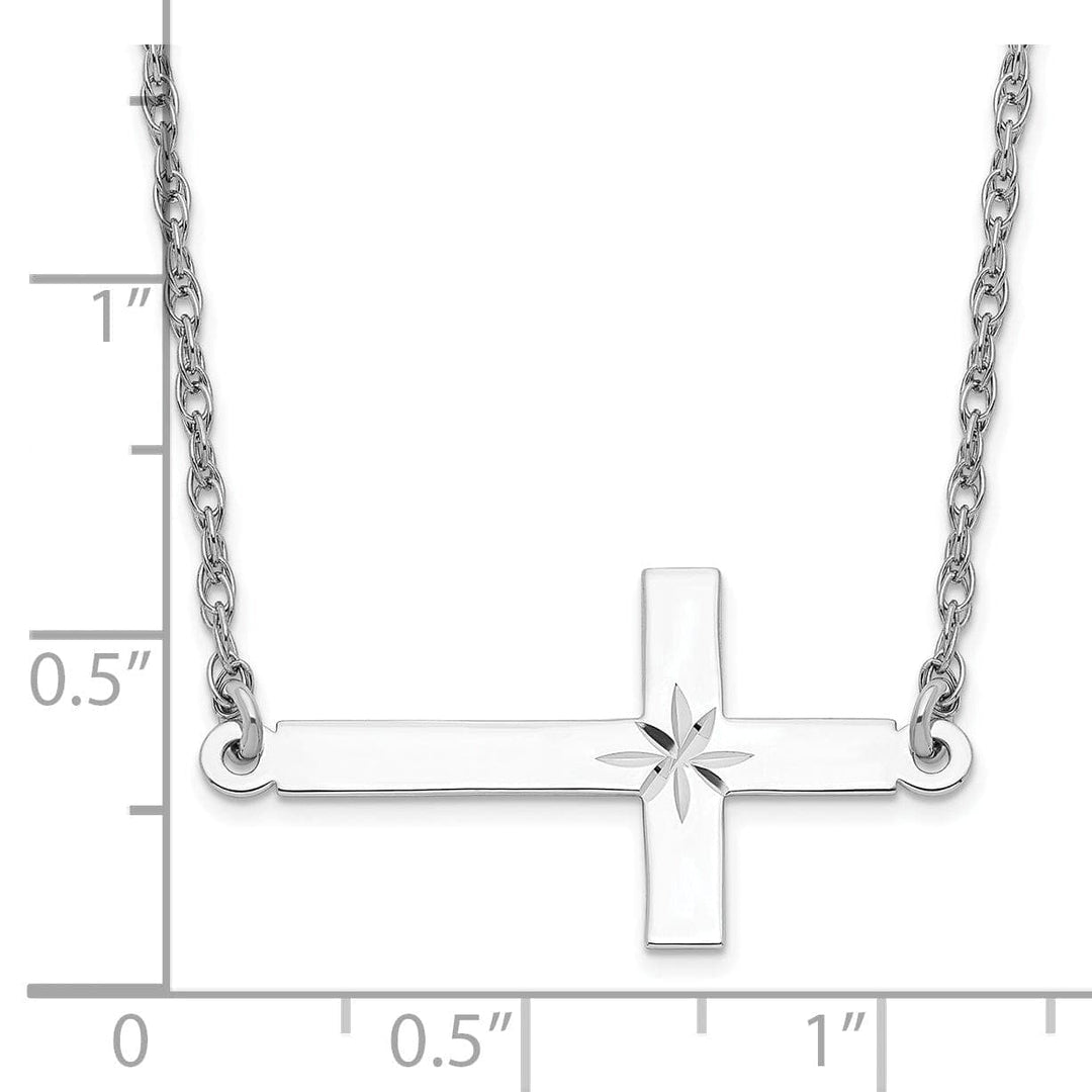 Lovely Rita's Necklaces Sterling Silver Large Sideways Cross Necklace