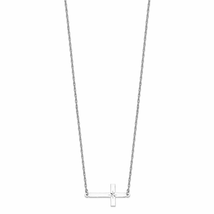 Lovely Rita's Necklaces Sterling Silver Large Sideways Cross Necklace