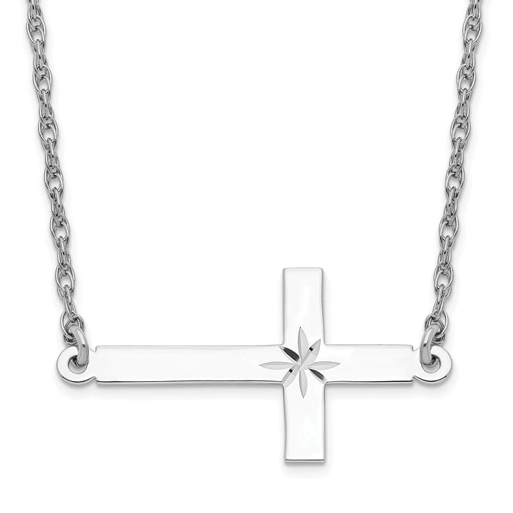Lovely Rita's Necklaces Sterling Silver Large Sideways Cross Necklace
