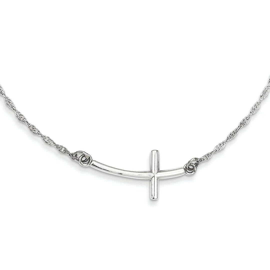 Lovely Rita's Necklaces Sterling Silver Large Sideways Cross Necklace