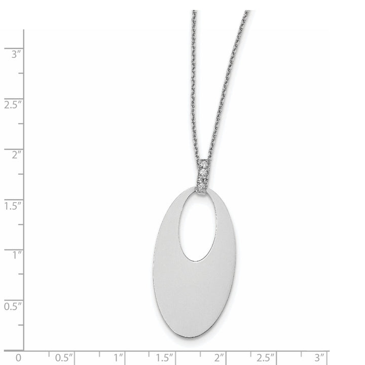 Lovely Rita's Necklaces Sterling Silver Polished Crystal Oval Necklace