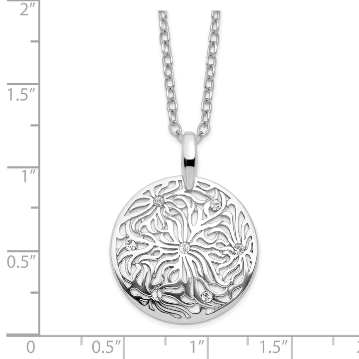 Lovely Rita's Necklaces Sterling Silver Polished Cubic Zirconia Necklace