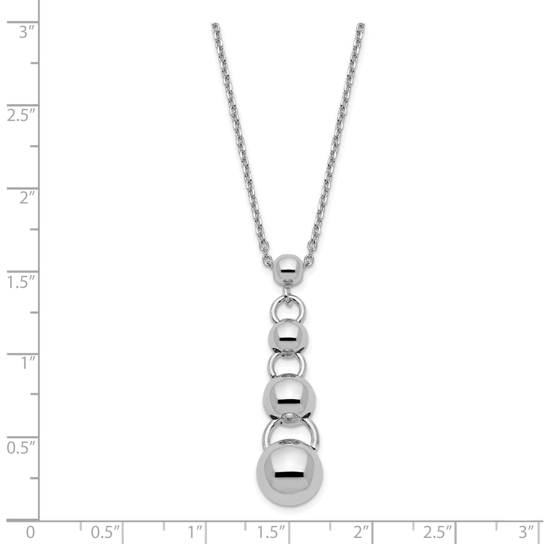 Lovely Rita's Necklaces Sterling Silver Polished Dangle Balls Necklace