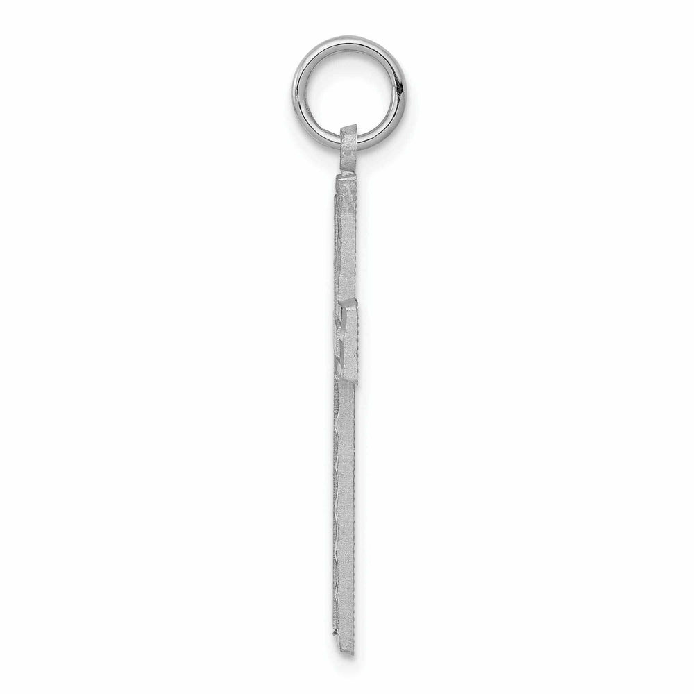 Lovely Rita's Pendants & Charms 10k White Gold Diamond Cut Cross Charm