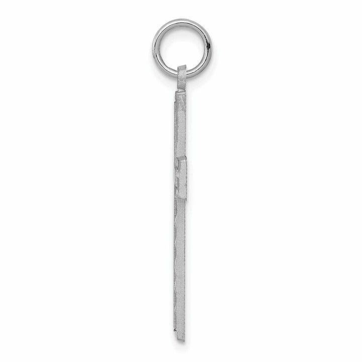 Lovely Rita's Pendants & Charms 10k White Gold Diamond Cut Cross Charm