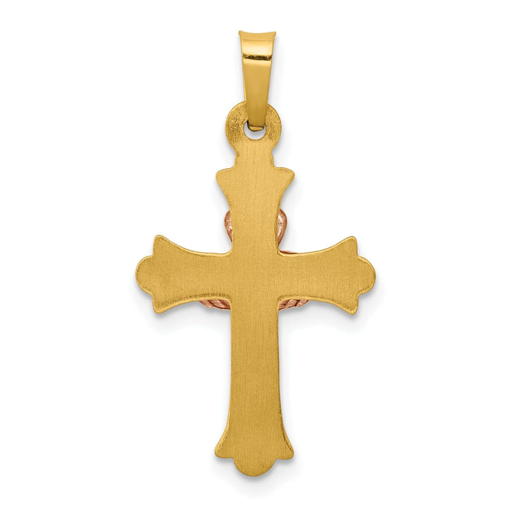 Lovely Rita's Pendants & Charms 14k Two-Tone Gold Claddagh Cross Pendant
