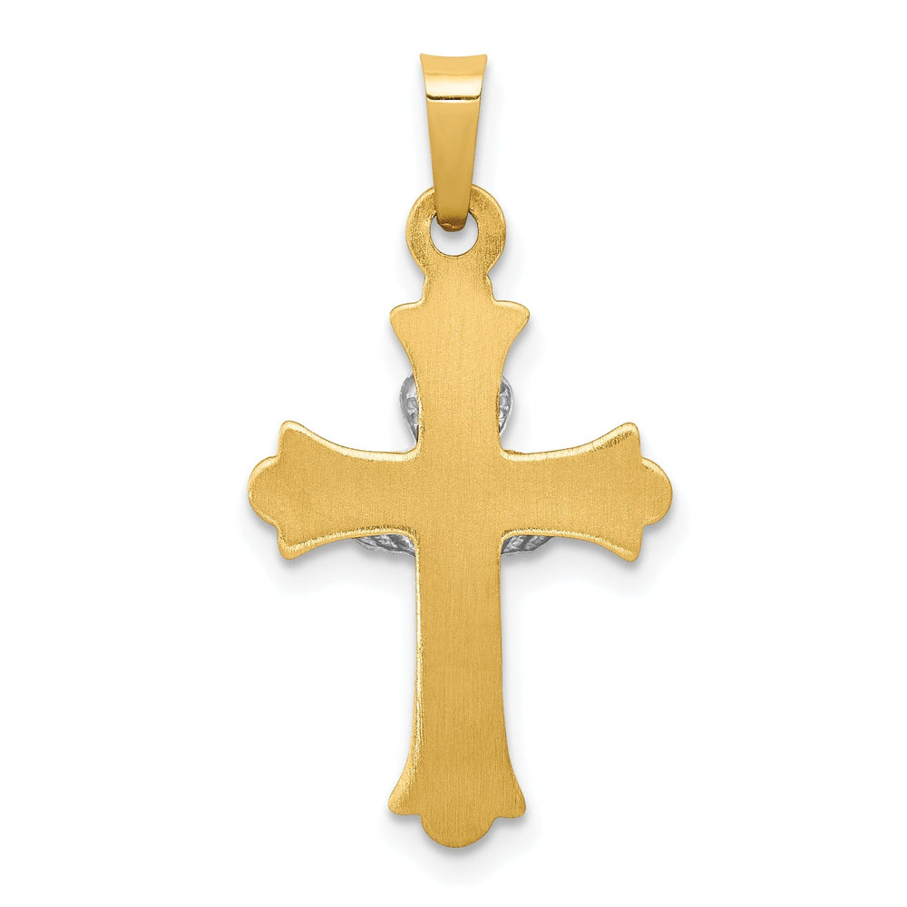 Lovely Rita's Pendants & Charms 14k Two-Tone Gold Claddagh Cross Pendant