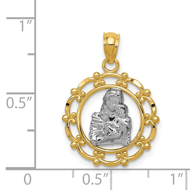 Lovely Rita's Pendants & Charms 14k Two-tone Gold Mother Holding Baby Pendant