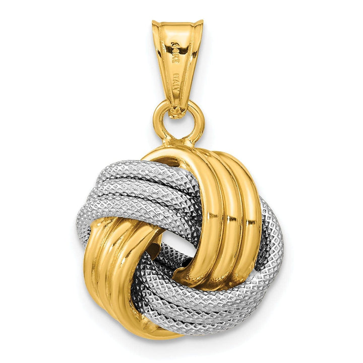 Lovely Rita's Pendants & Charms 14k Two Tone Gold Polished Love Knot Pendant
