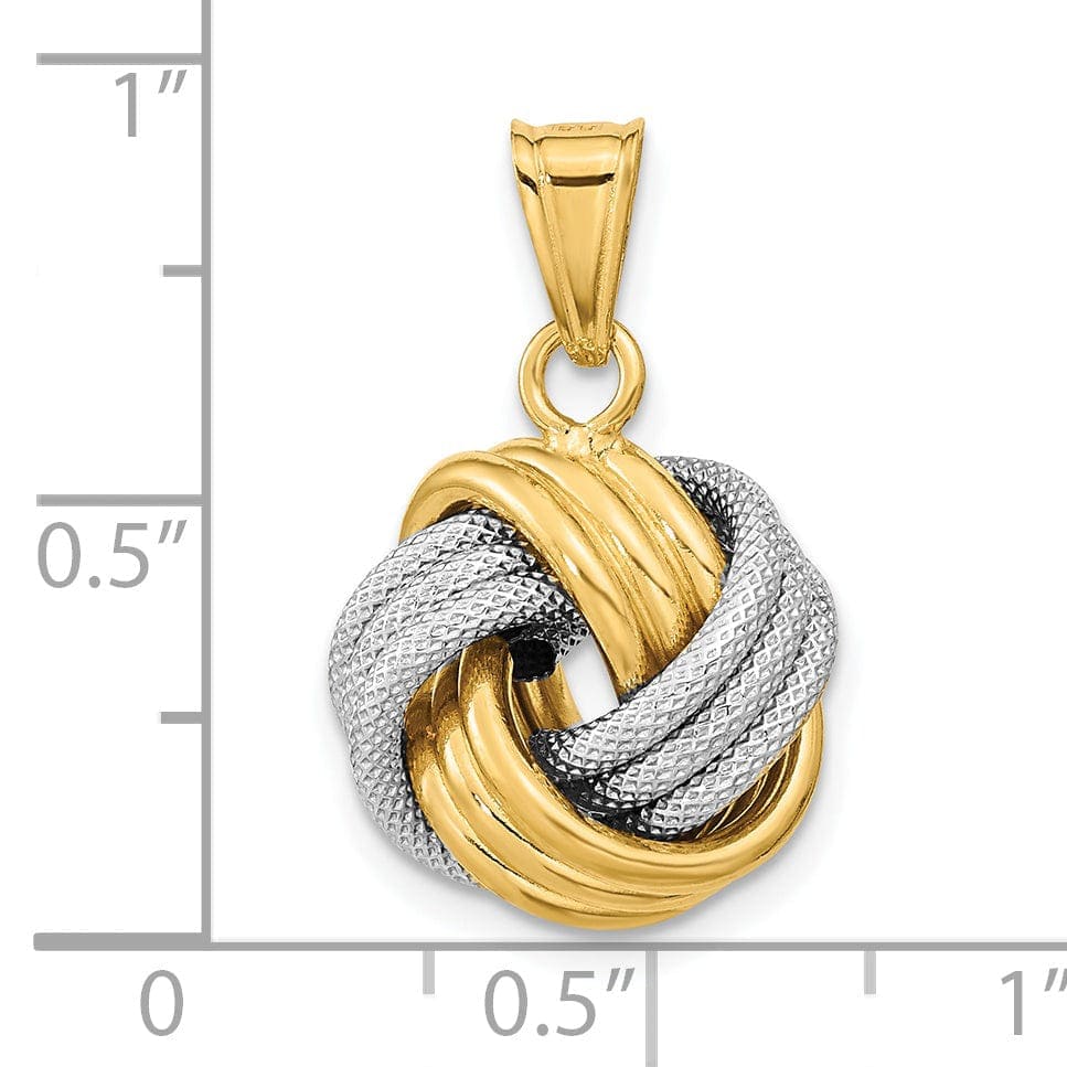 Lovely Rita's Pendants & Charms 14k Two Tone Gold Polished Love Knot Pendant