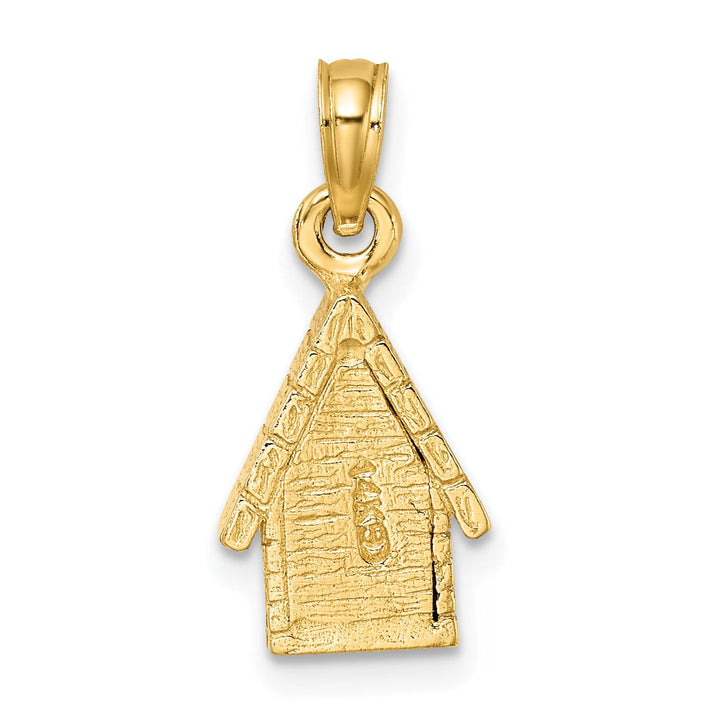 Lovely Rita's Pendants & Charms 14k Two Tone Gold Textured Polished Finish 3-Diamentional Dog Inside Dog House Charm Pendant