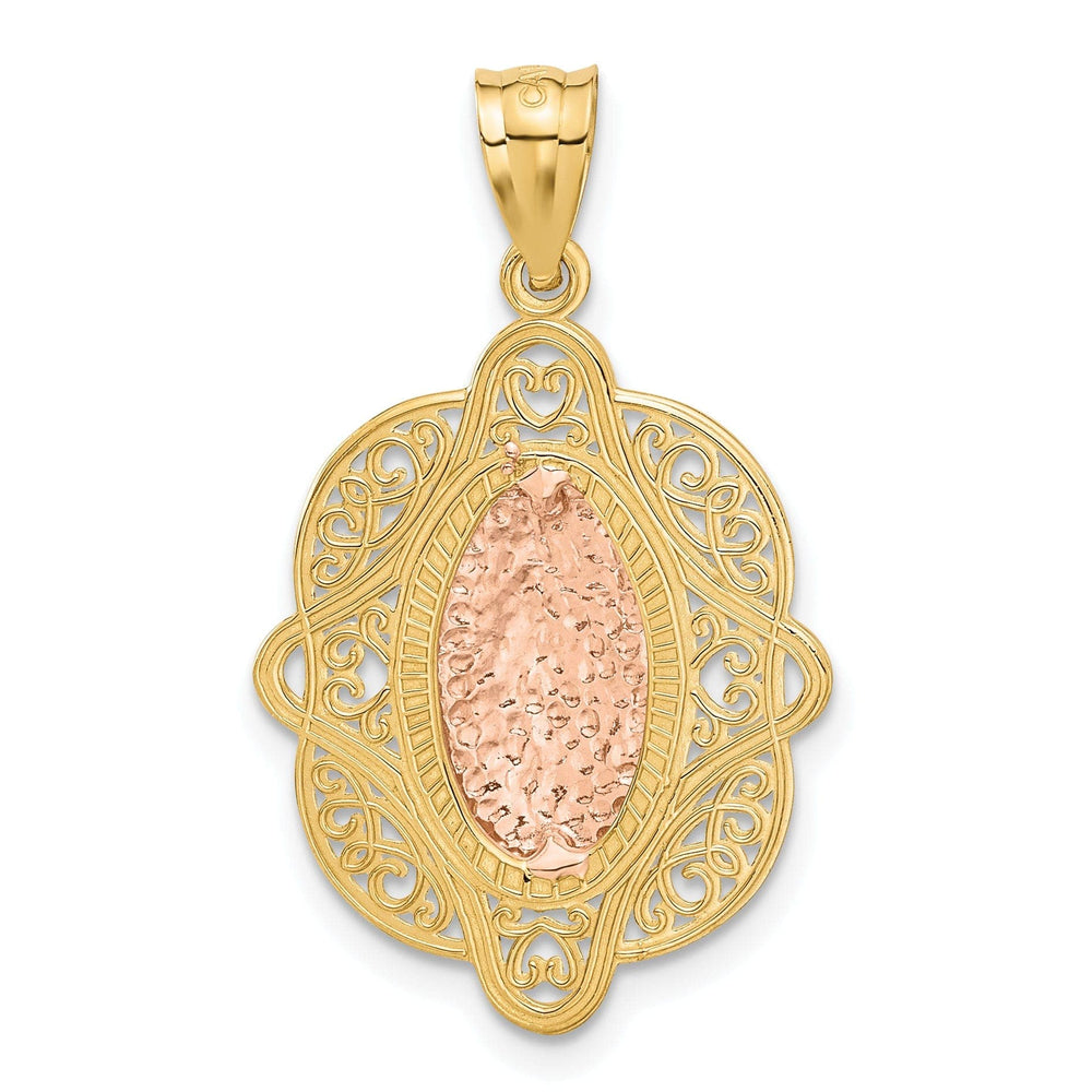Lovely Rita's Pendants & Charms 14k Two Tone Rose Gold Virgin Mary Pendant