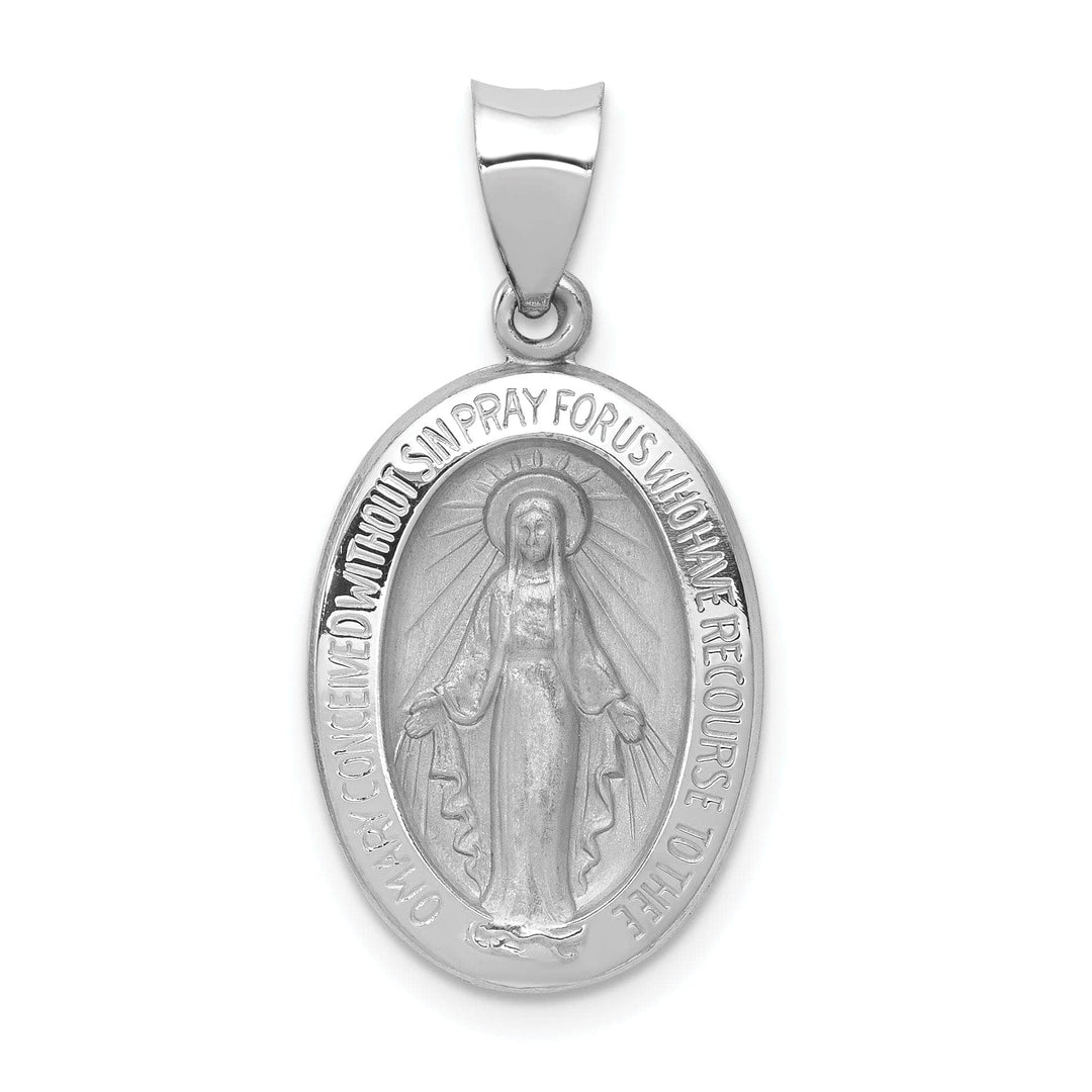 Lovely Rita's Pendants & Charms 14k White Gold Miraculous Medal Pendant