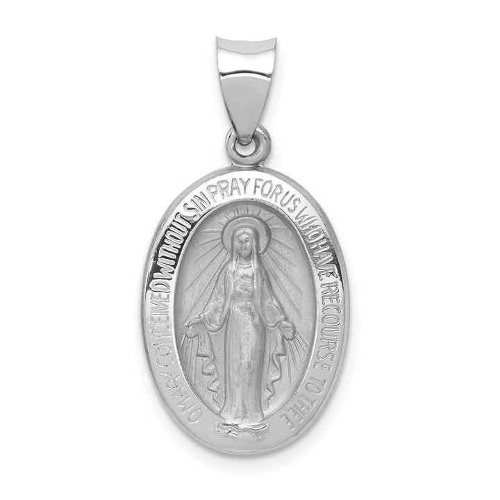 Lovely Rita's Pendants & Charms 14k White Gold Miraculous Medal Pendant