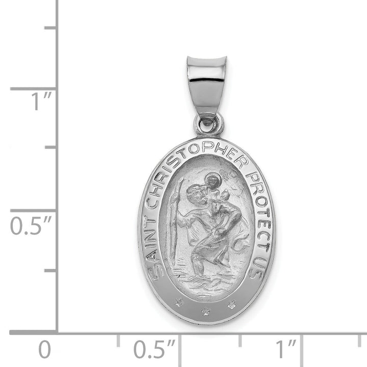 Lovely Rita's Pendants & Charms 14k White Gold Saint Christopher Medal Pendant