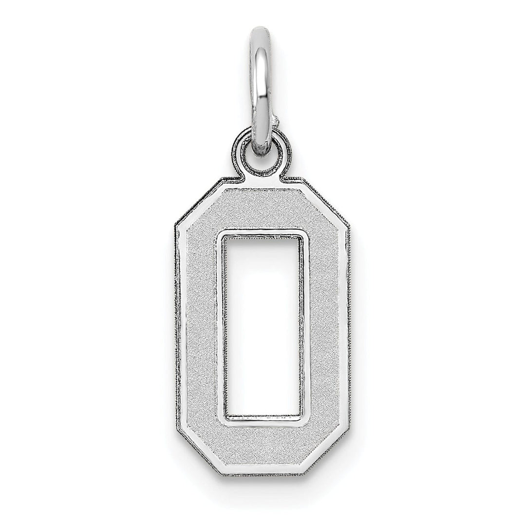 Lovely Rita's Pendants & Charms 14k White Gold Satin Brush Finish Small Size Number 0 Charm Pendant