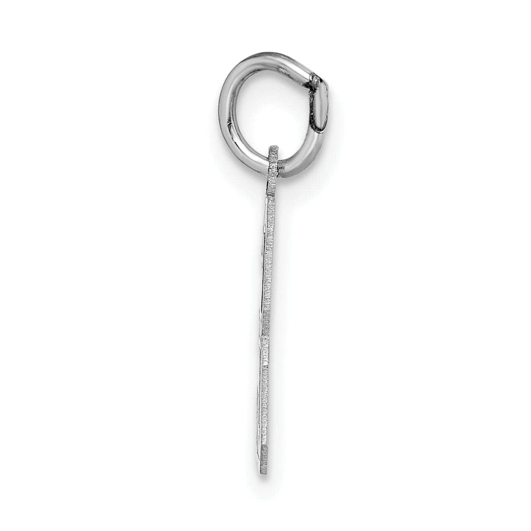Lovely Rita's Pendants & Charms 14k White Gold Satin Brush Finish Small Size Number 3 Charm Pendant
