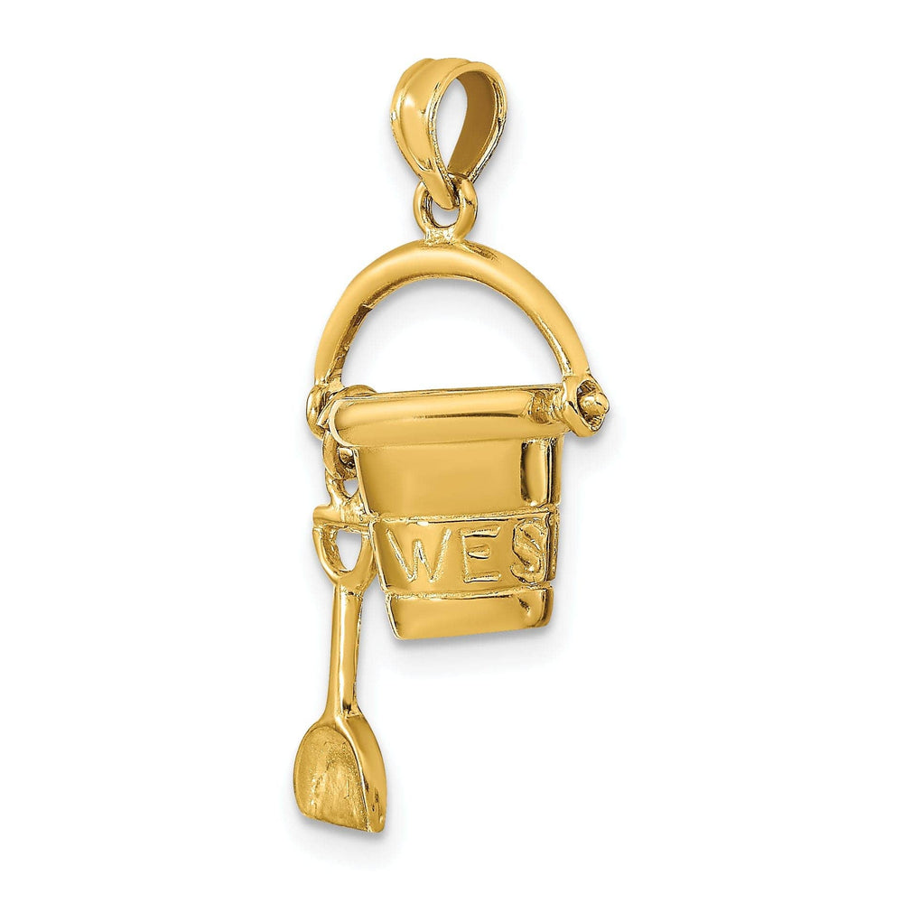 Lovely Rita's Pendants & Charms 14K Yellow Gold 3-D KEY WEST Moveable Pail and Shovel Pendant