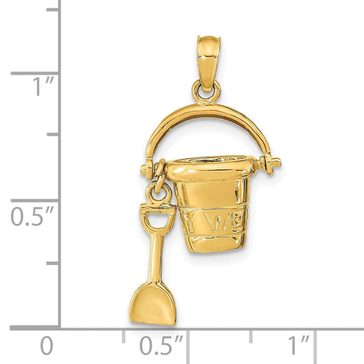 Lovely Rita's Pendants & Charms 14K Yellow Gold 3-D KEY WEST Moveable Pail and Shovel Pendant