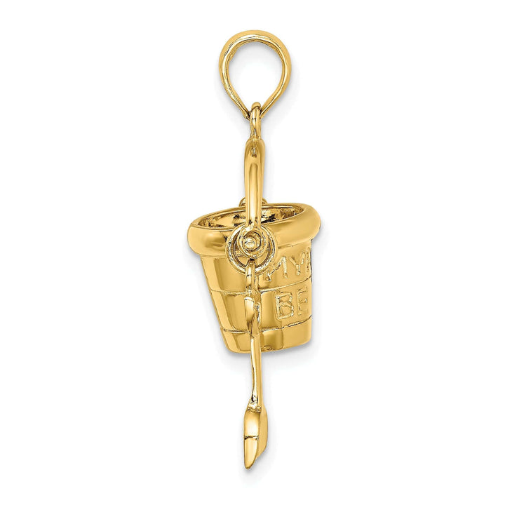 Lovely Rita's Pendants & Charms 14K Yellow Gold 3-D MYRTLE BEACH Florida Bucket Shovel Pendant