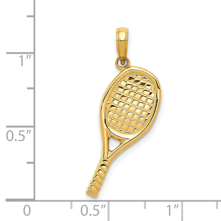Lovely Rita's Pendants & Charms 14k Yellow Gold 3-D Racquetball Charm Pendant
