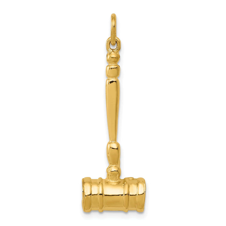 Lovely Rita's Pendants & Charms 14k Yellow Gold 3-Dimensional Gavel Pendant
