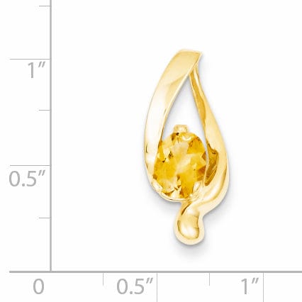 Lovely Rita's Pendants & Charms 14k Yellow Gold 8x6m Oval Citrine Slide Pendant