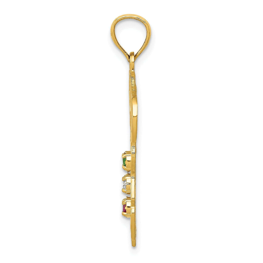 Lovely Rita's Pendants & Charms 14k Yellow Gold Boot Italy with Emerald, Ruby, C.Z Stones Pendant